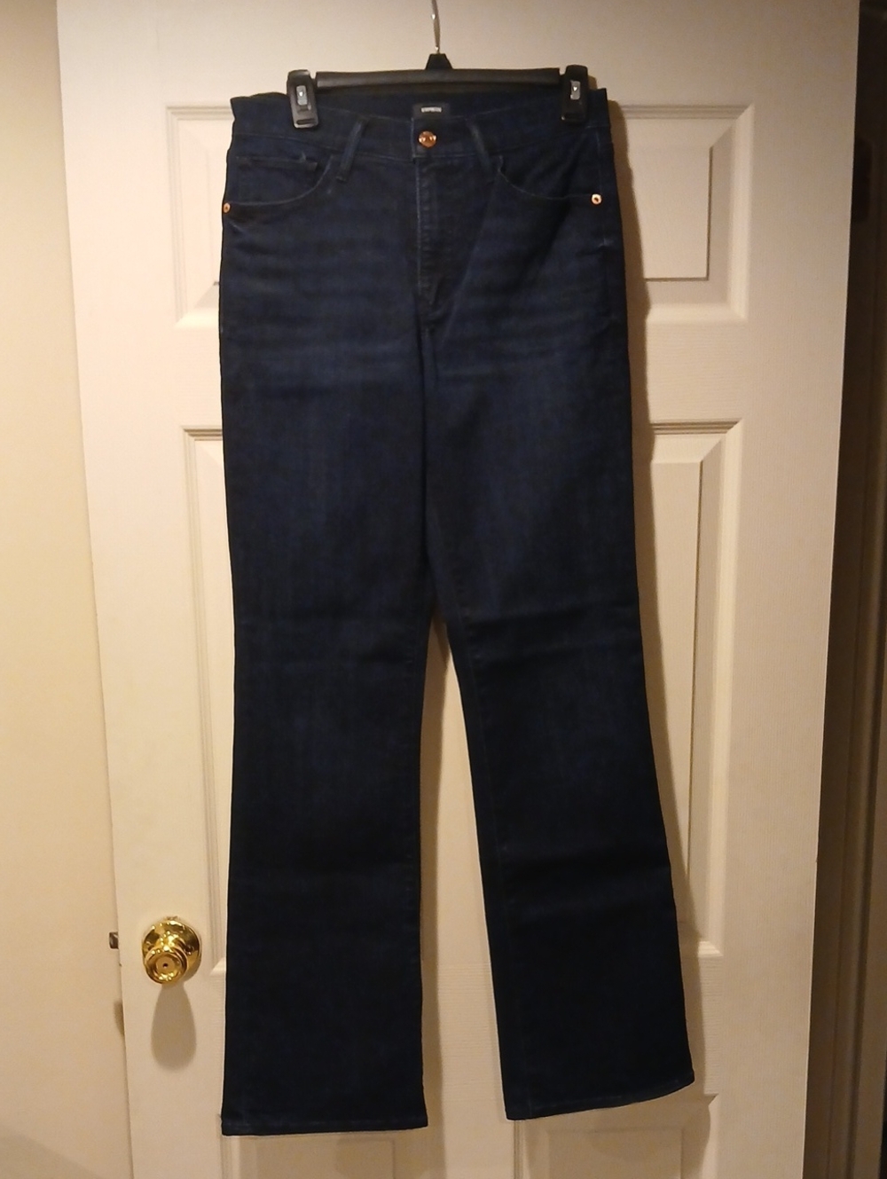 Express Dark Indigo Flare Jeans